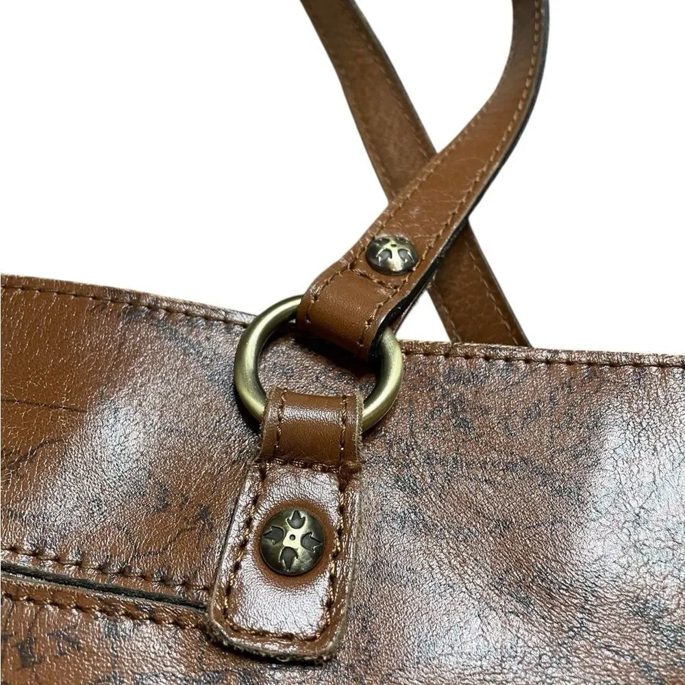 PATRICIA NASH Signature Map Large Tote Bag Brown